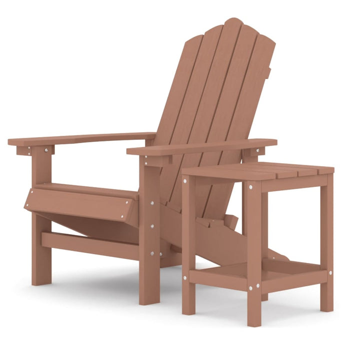 Градински стол Adirondack с маса HDPE Кафяв