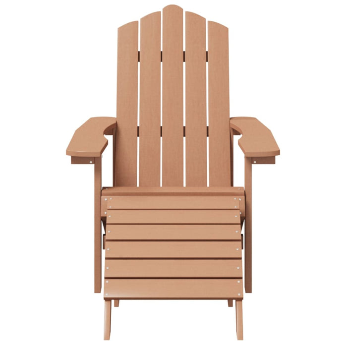 Садовый стул Adirondack с подставкой для ног и столом HDPE Brown