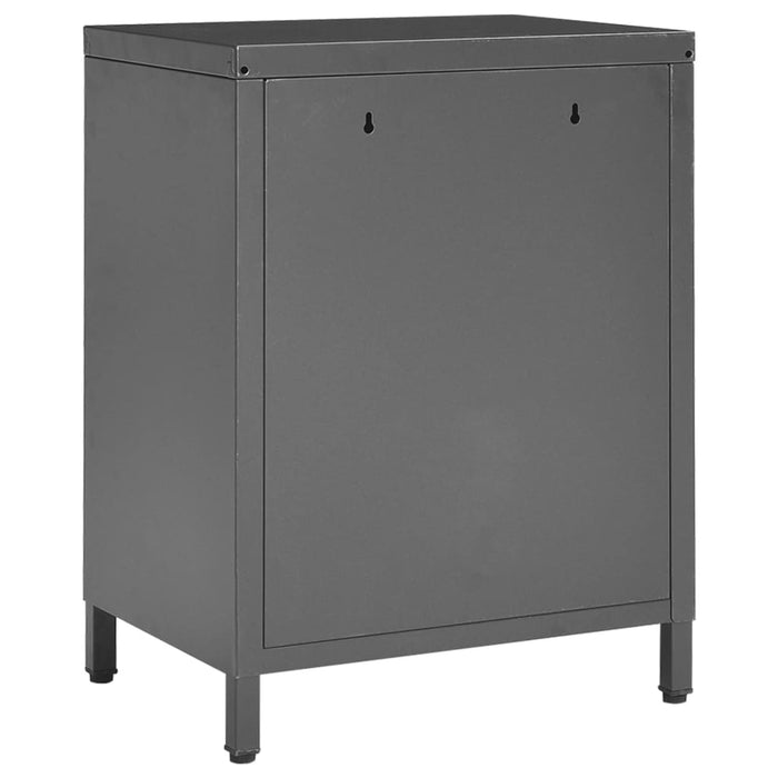 Nightstands 2 pcs Anthracite 40x30x54.5 cm Steel and Glass