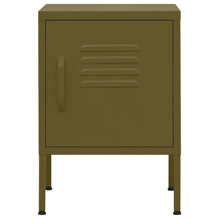 Nightstands 2 pcs Olive Green 35x35x51 cm Steel