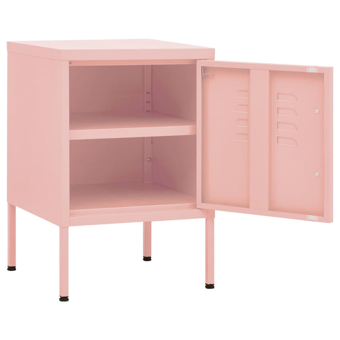 Nightstands 2 pcs Pink 35x35x51 cm Steel