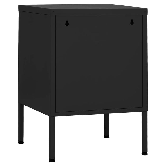 Nightstands 2 pcs Black 35x35x51 cm Steel