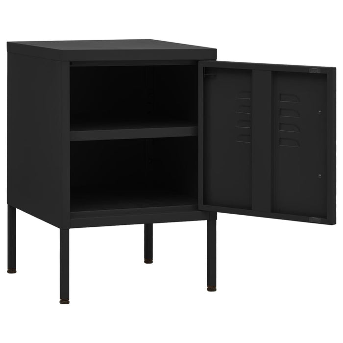 Nightstands 2 pcs Black 35x35x51 cm Steel