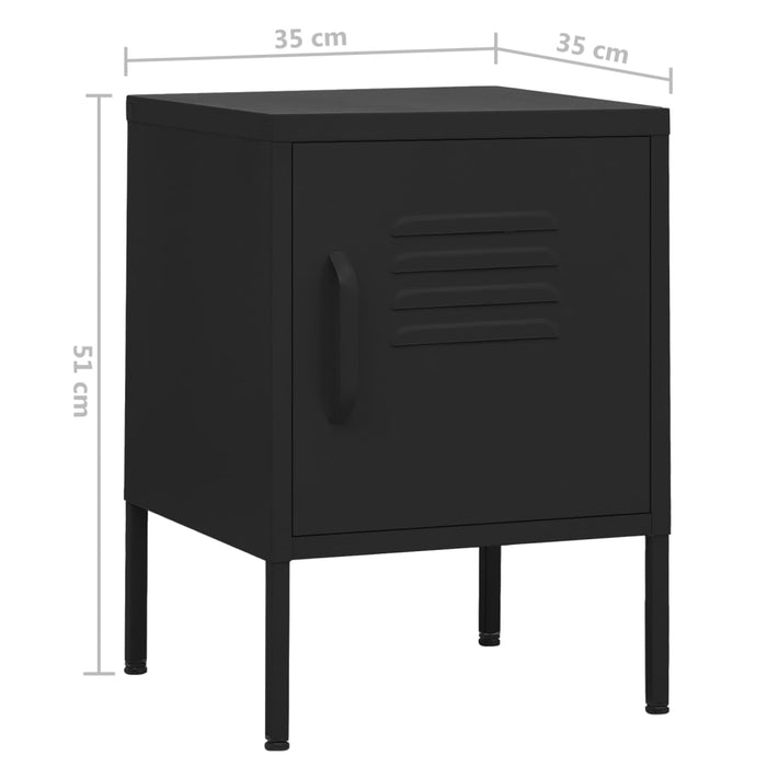 Nightstands 2 pcs Black 35x35x51 cm Steel