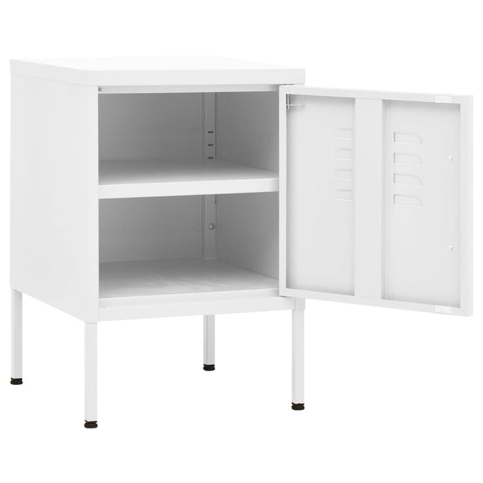 Nightstands 2 pcs White 35x35x51 cm Steel