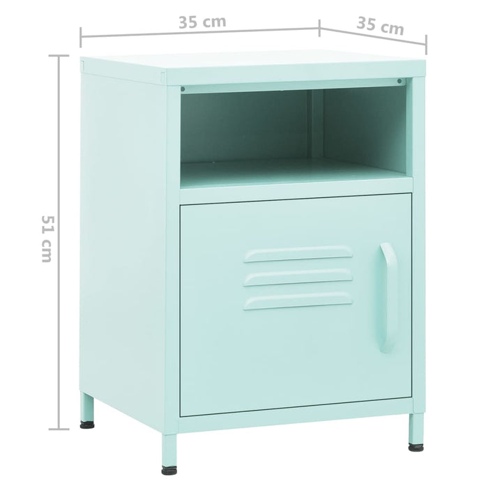 Nightstands 2 pcs Mint 35x35x51 cm Steel