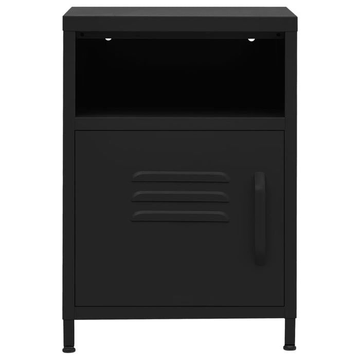 Nightstands 2 pcs Black 35x35x51 cm Steel