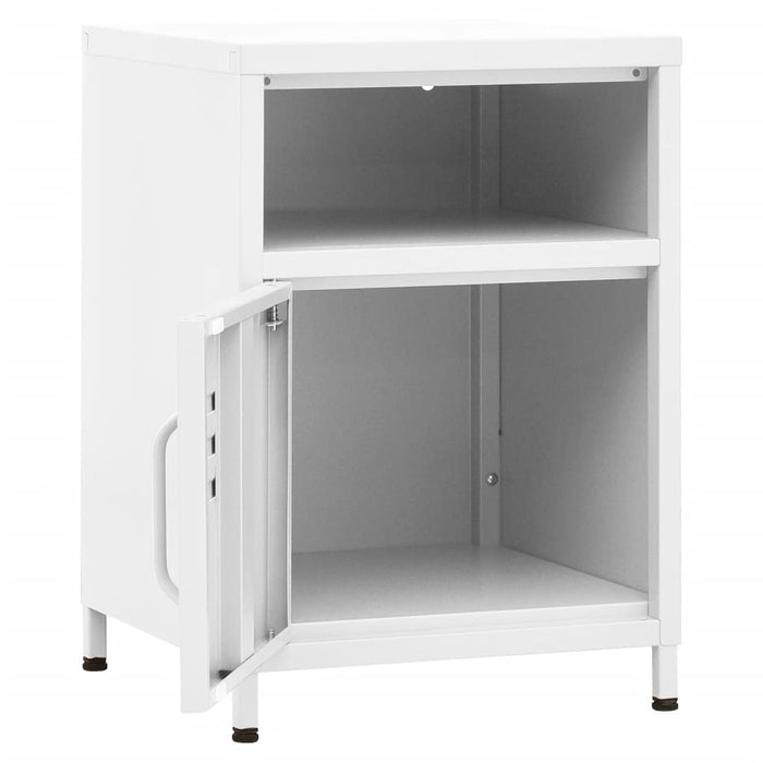 Nightstands 2 pcs White 35x35x51 cm Steel