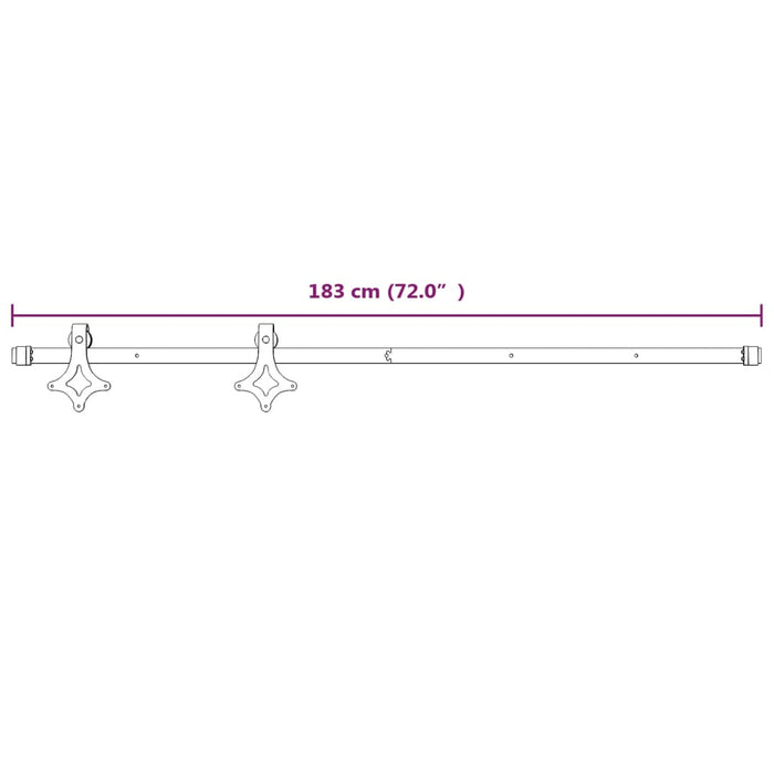 Sliding Door Hardware Kit 183 cm Steel White