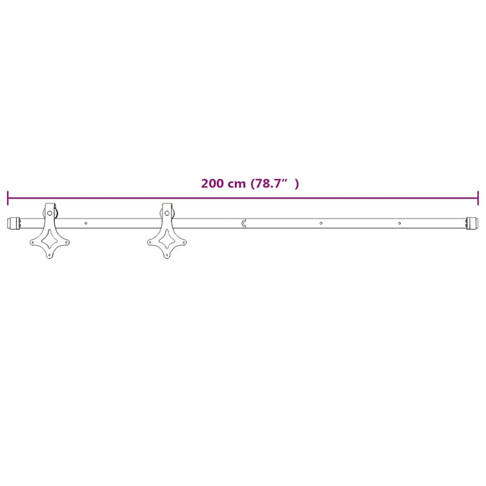 Sliding Door Hardware Kit 200 cm Steel White