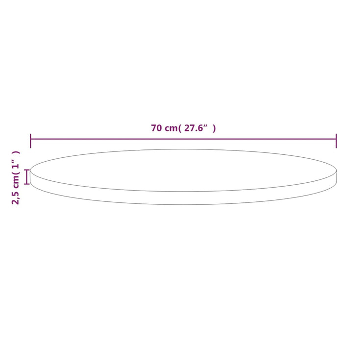 Столешница Ø70x2,5 см Массив дерева Сосна