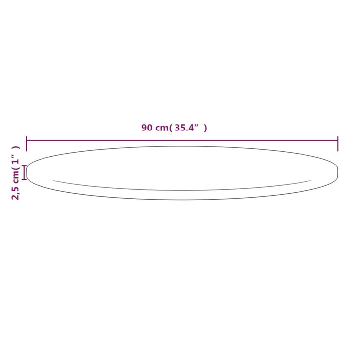 Table Top Ø90x2.5 cm Solid Wood Pine