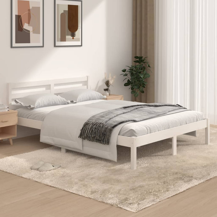 Bed Frame without Mattress 135x190cm White Double