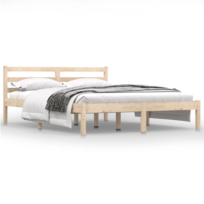 Bed Frame without Mattress Solid Wood Pine 140x190cm