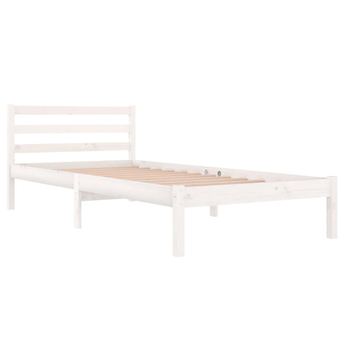 Bed Frame without Mattress Solid Wood Pine 90x200cm White