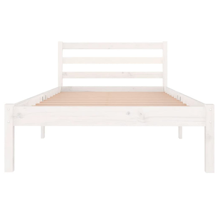 Bed Frame without Mattress Solid Wood Pine 90x200cm White