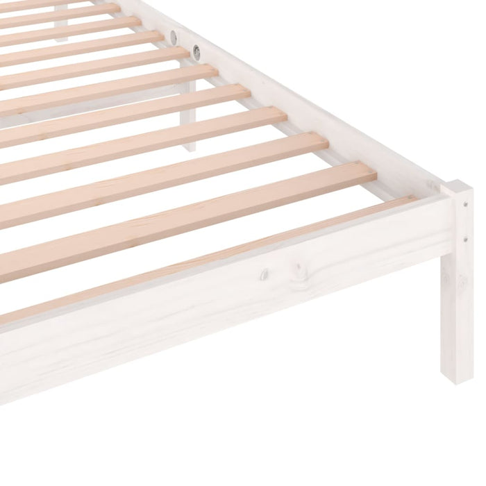 Bed Frame without Mattress Solid Wood Pine 90x200cm White