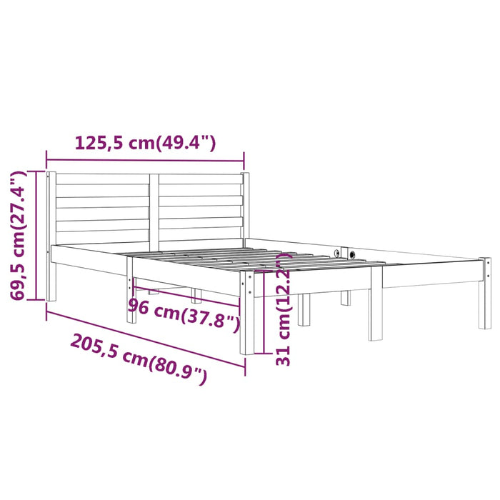 Рамка за легло без матрак Масив Бор 120x200см