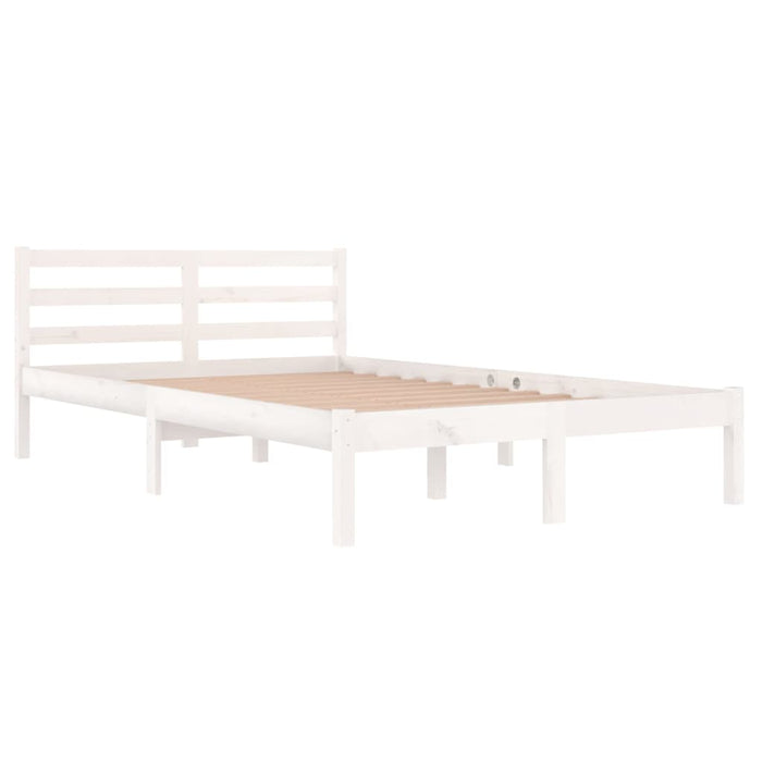 Bed Frame without Mattress Solid Wood Pine 120x200cm White