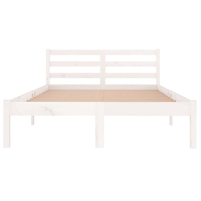 Bed Frame without Mattress Solid Wood Pine 120x200cm White