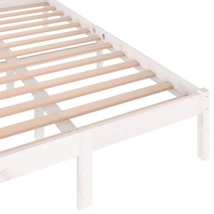 Bed Frame without Mattress Solid Wood Pine 120x200cm White