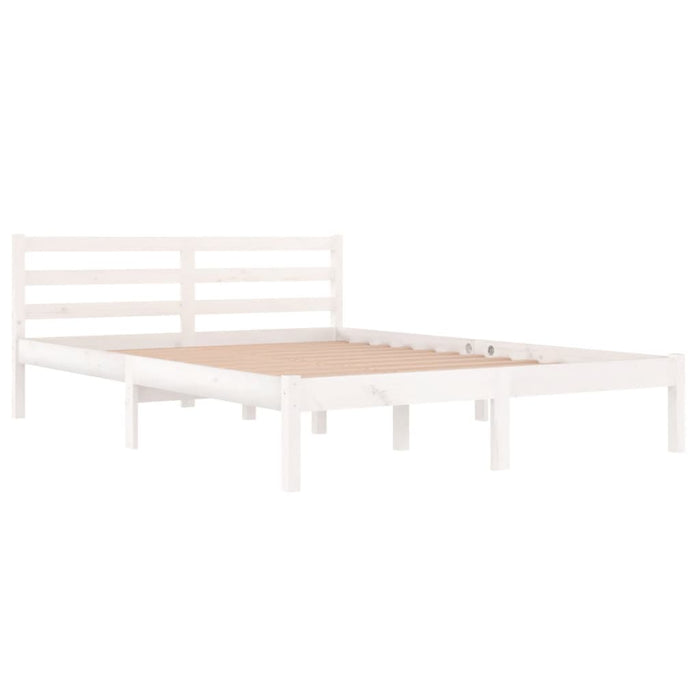 Bed Frame without Mattress Solid Wood Pine 140x200cm White