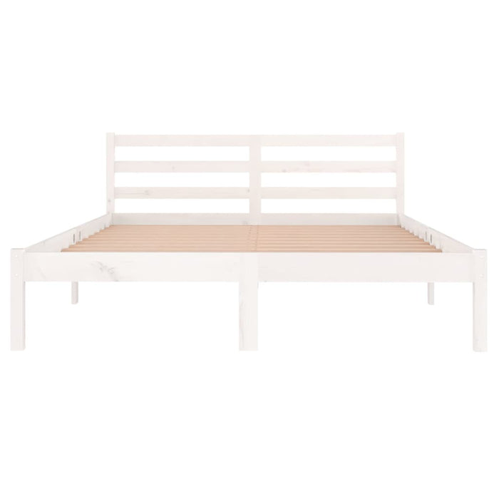 Bed Frame without Mattress Solid Wood Pine 140x200cm White