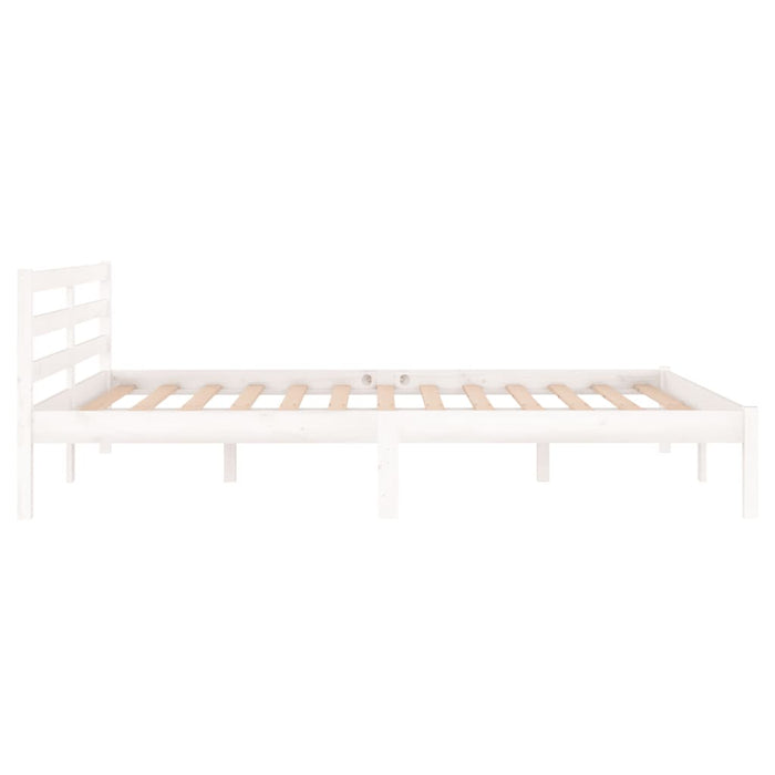 Bed Frame without Mattress Solid Wood Pine 140x200cm White