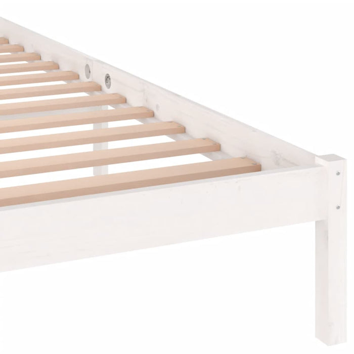 Bed Frame without Mattress Solid Wood Pine 140x200cm White