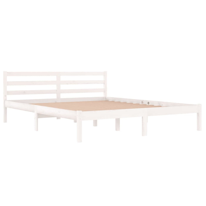 Bed Frame without Mattress Solid Wood Pine 160x200cm White