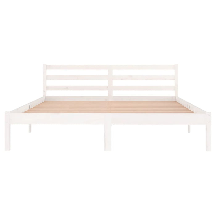 Bed Frame without Mattress Solid Wood Pine 160x200cm White