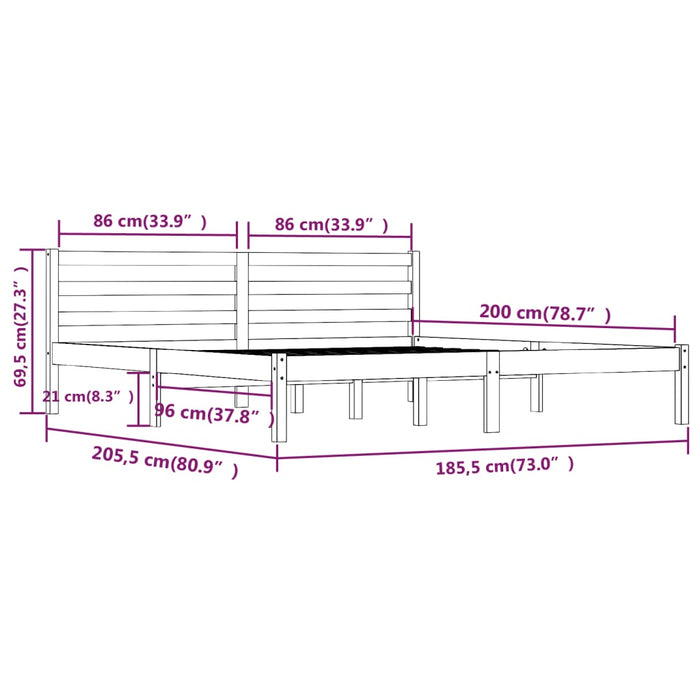 Bed Frame without Mattress 180x200cm Super King Size