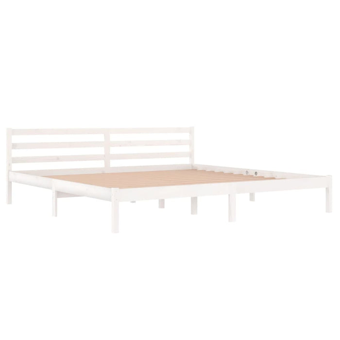 Bed Frame without Mattress Solid Wood Pine 200x200cm White