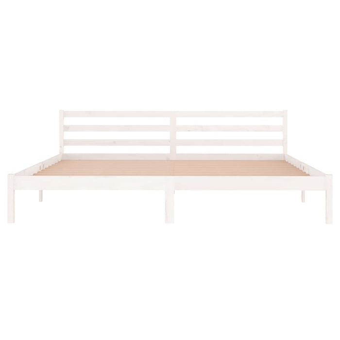 Bed Frame without Mattress Solid Wood Pine 200x200cm White