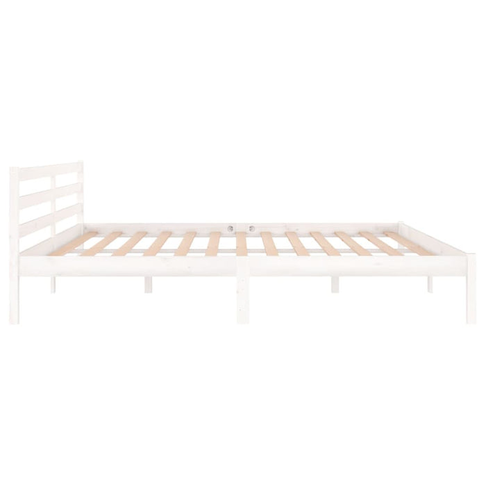 Bed Frame without Mattress Solid Wood Pine 200x200cm White