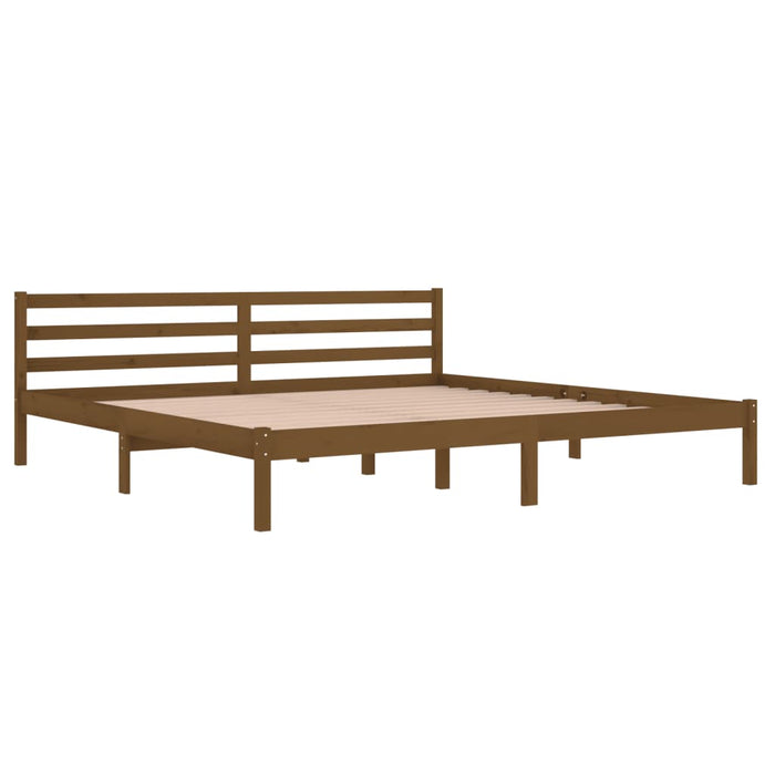 Bed Frame without Mattress Solid Wood Pine 200x200cm Honey Brown