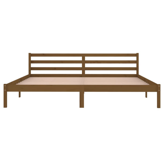 Bed Frame without Mattress Solid Wood Pine 200x200cm Honey Brown