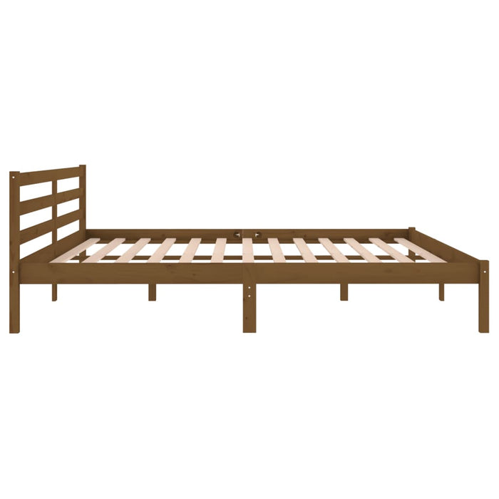 Bed Frame without Mattress Solid Wood Pine 200x200cm Honey Brown