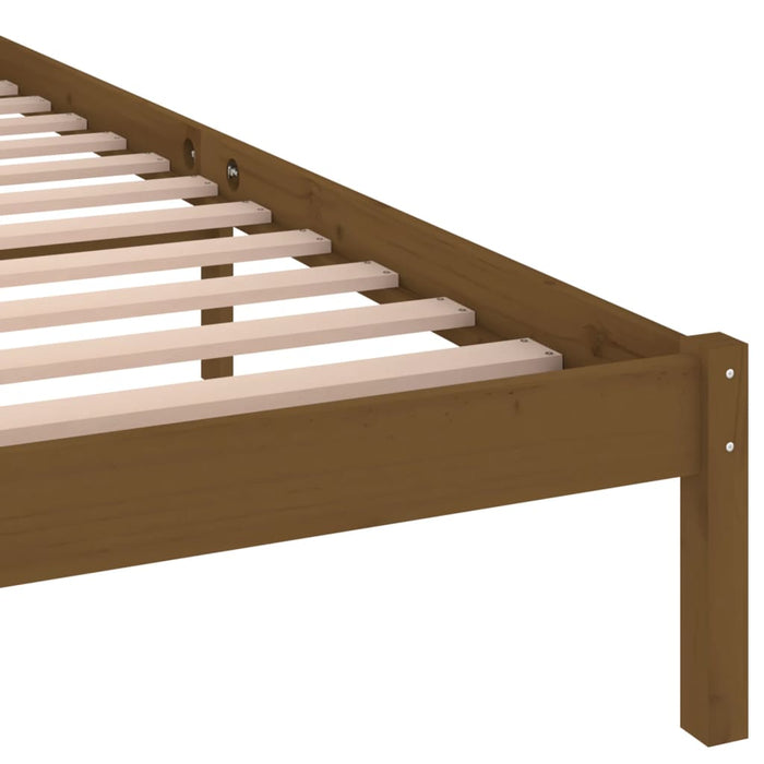 Bed Frame without Mattress Solid Wood Pine 200x200cm Honey Brown