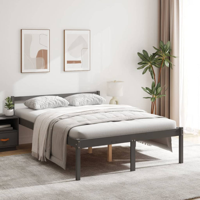 Senior Bed without Mattress Grey 135x190cm Double