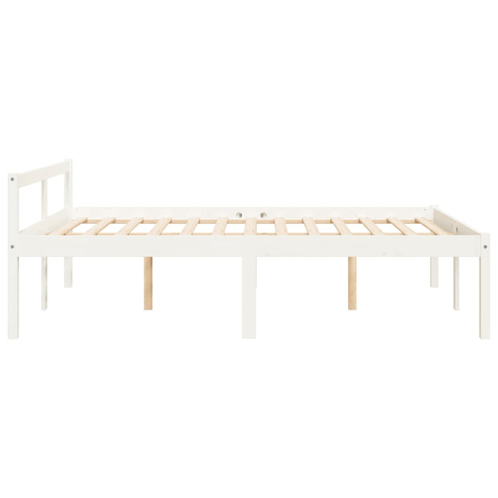 Senior Bed without Mattress White 120x200cm Solid Wood Pine