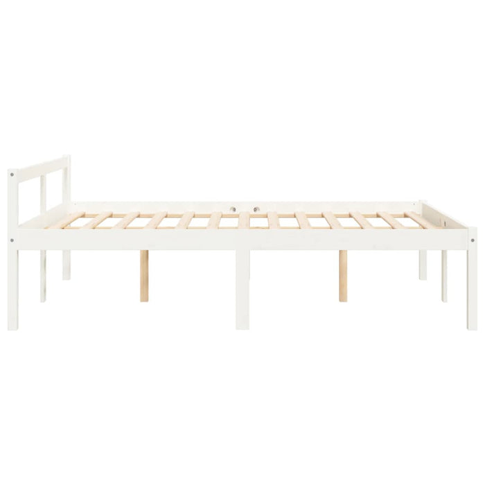 Senior Bed without Mattress White 140x200cm Solid Wood Pine