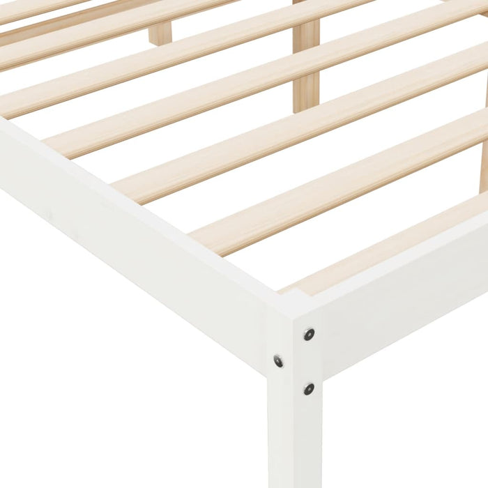 Senior Bed without Mattress White 140x200cm Solid Wood Pine