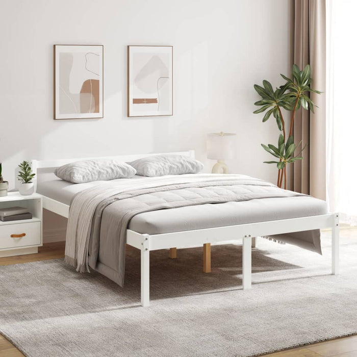 Senior Bed without Mattress White 150x200cm King Size