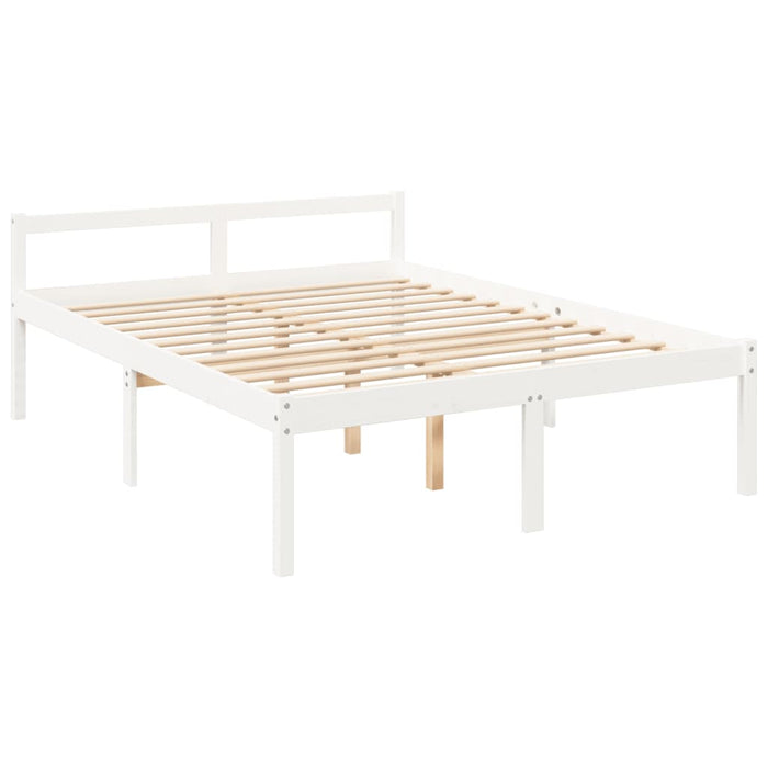 Senior Bed without Mattress White 160x200cm Solid Wood Pine