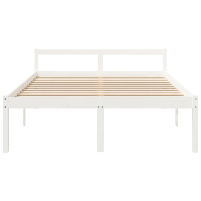 Senior Bed without Mattress White 160x200cm Solid Wood Pine