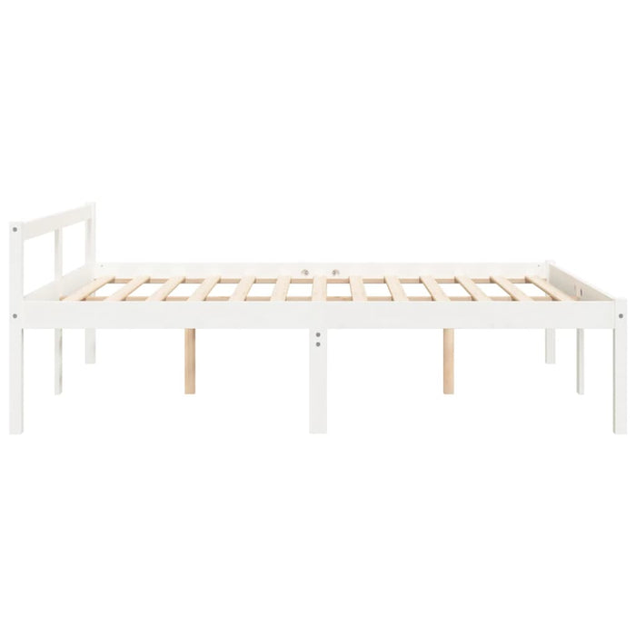 Senior Bed without Mattress White 160x200cm Solid Wood Pine