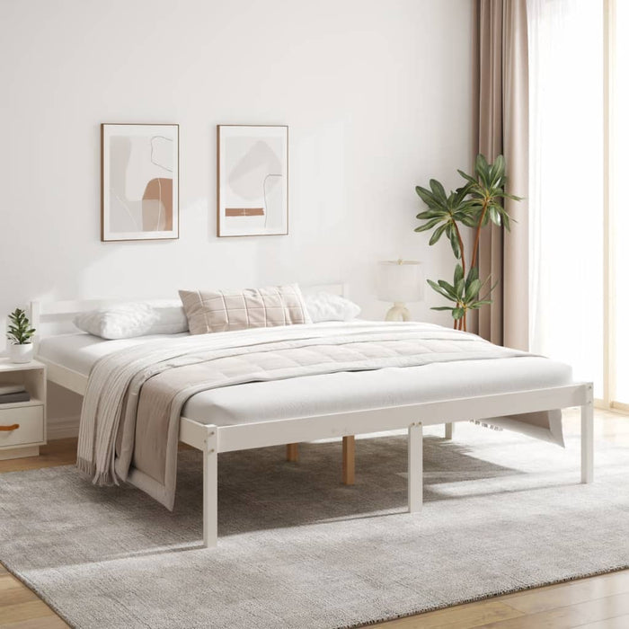 Senior Bed without Mattress White 180x200cm Super King Size