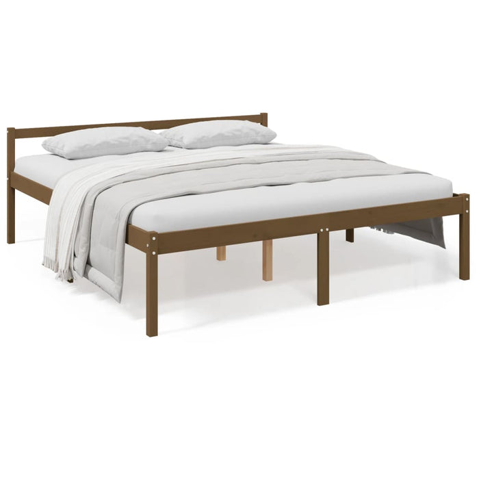 Senior Bed without Mattress Honey Brown 200x200cm Solid Wood Pine