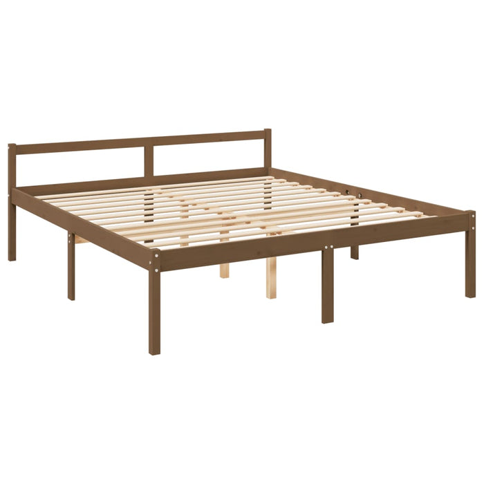 Senior Bed without Mattress Honey Brown 200x200cm Solid Wood Pine